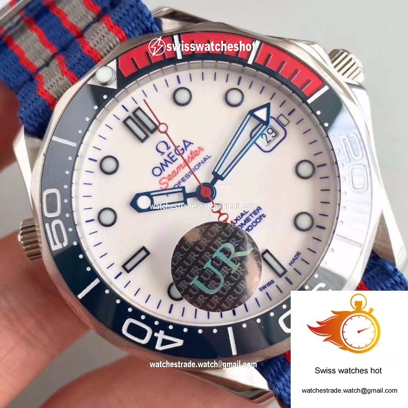 Omega Seamaster Diver 300M Co-Axial 41MM Commander 007 212.32.41.20.04.001 UR Factory White Dial 4