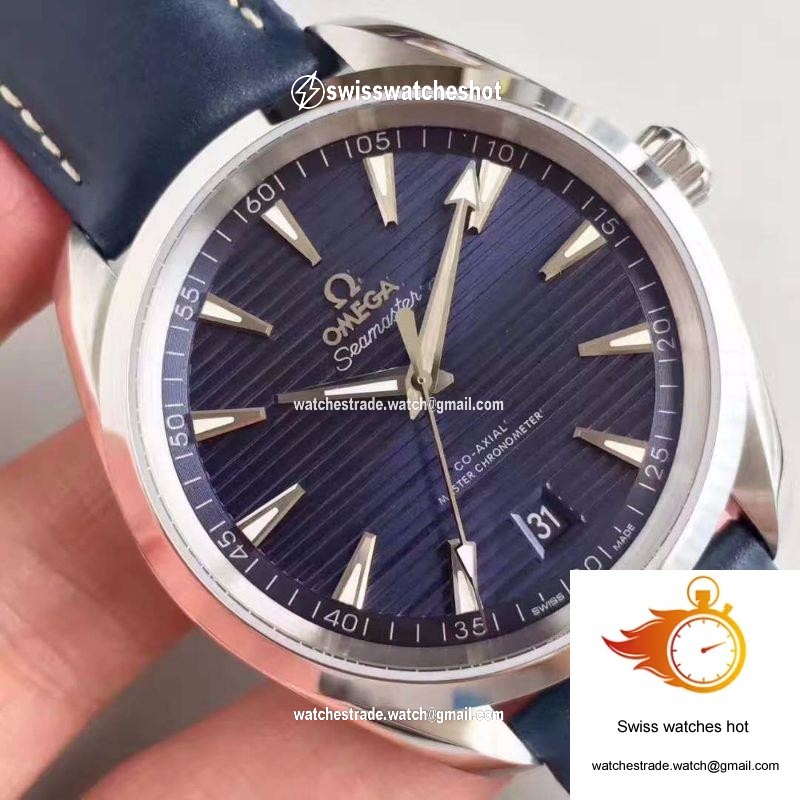 Omega Seamaster Aqua Terra 150M Master Co-Axial Baselworld Blue Textured Dial 4