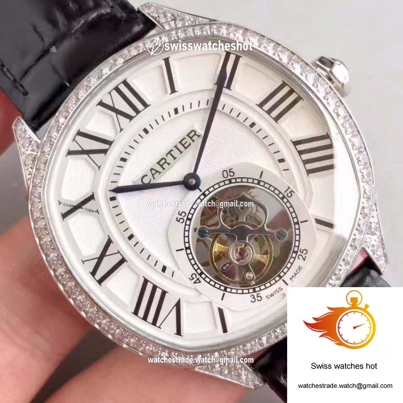 Drive De Cartier W4100013 Tourbillon White Textured Dial 4