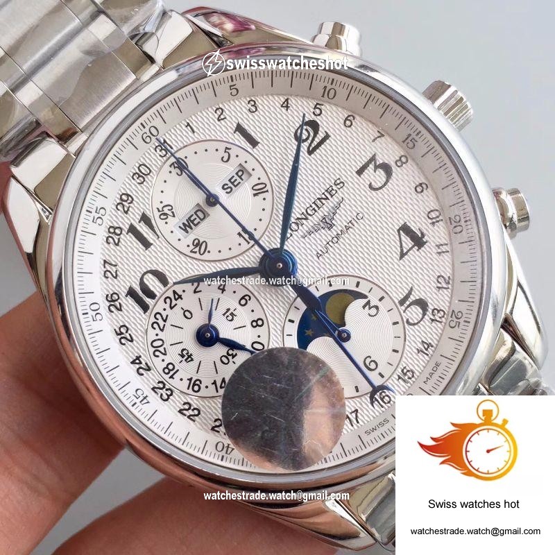 Longines Master Collection Moonphase Chronograph L2.673.4.78.6 JF Factory White Dial 4