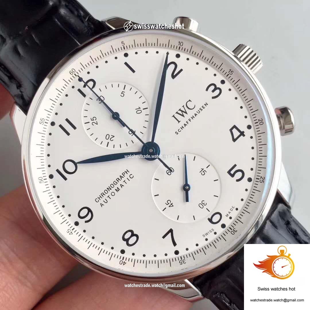 IWC Portugieser Chronograph Edition 150 Years IW371602 YL Factory White Dial 4