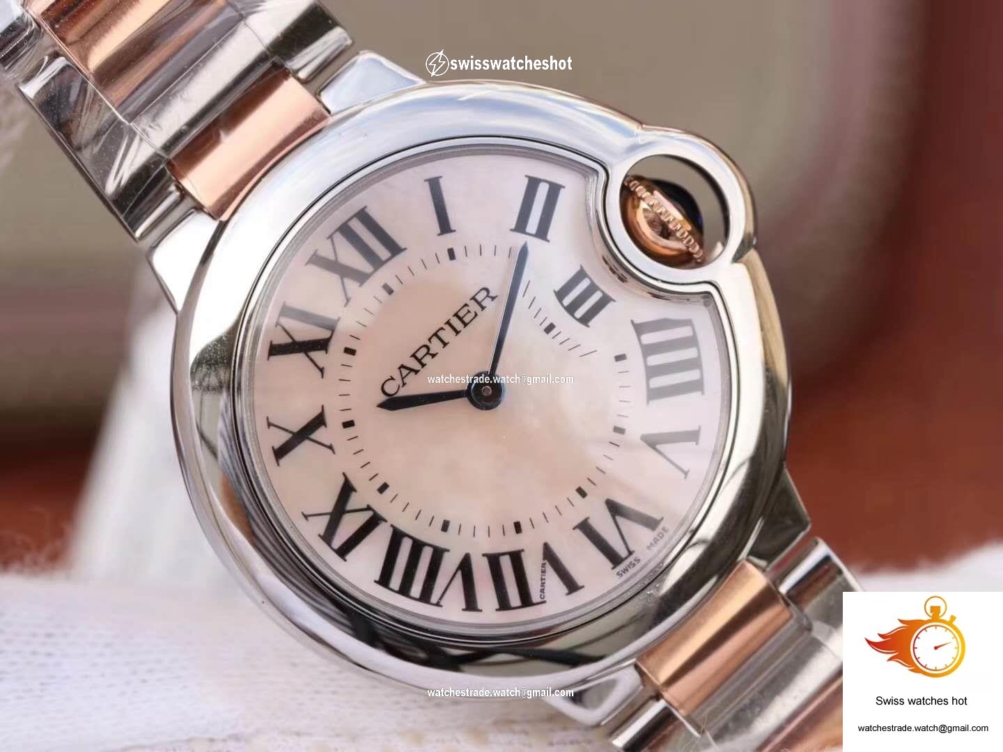 Ballon Bleu De Cartier W69201 Ladies 33MM V6 Factory Pink Dial 4