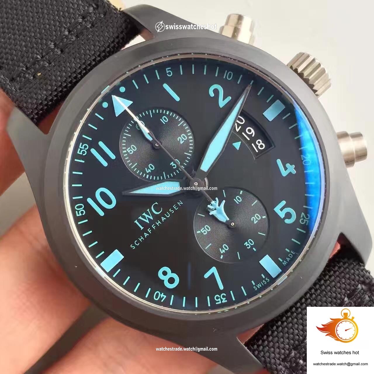 IWC Pilot Chronograph Top Gun IW388003 ZF Factory Black Dial 4