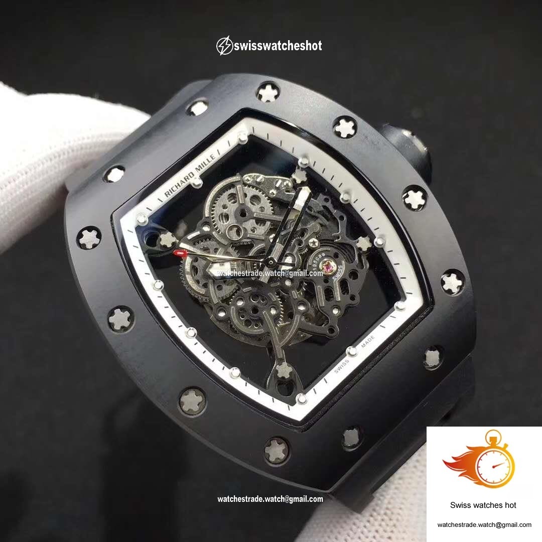 Richard Mille RM055 KV Factory Ceramic White Skeleton Dial 4