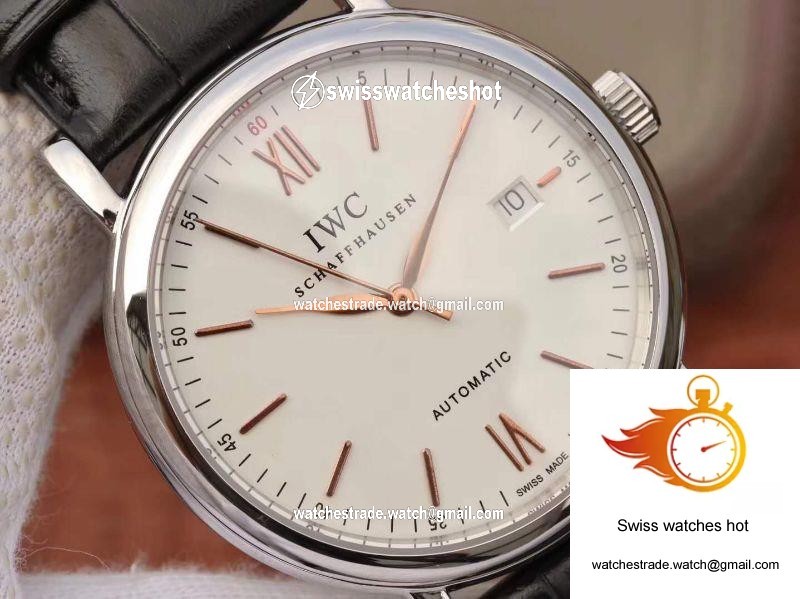IWC Portofino Automatic IW356501 MKS Factory Black Leather Strap White Dial 4