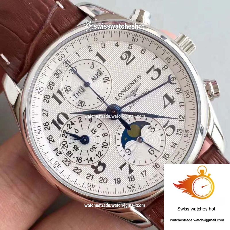 Longines Master Collection Moonphase Chronograph L2.673.4.78.3 JF Factory White Dial 4