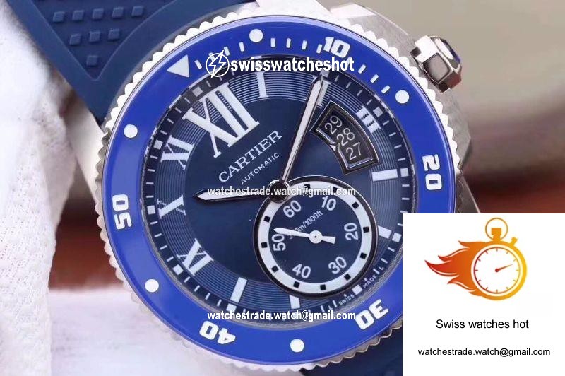 Calibre De Cartier Diver WSCA0010 42MM JF Factory Blue Dial 4