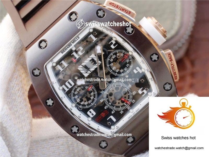 Richard Mille Chronograph RM011 KV Factory Brown Crystal Dial 4