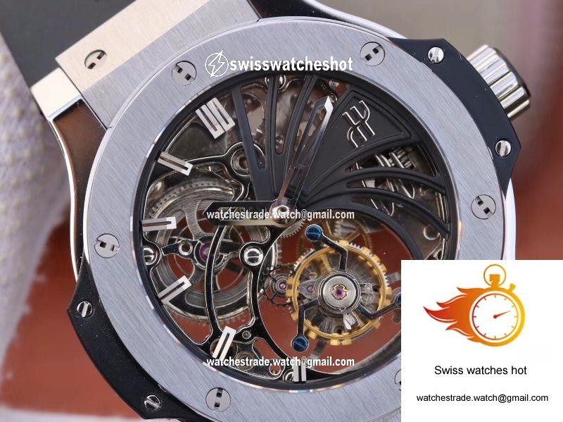 Hublot Big Bang Hollow Tourbillon Stainless Steel Case Skeleton Dial 4