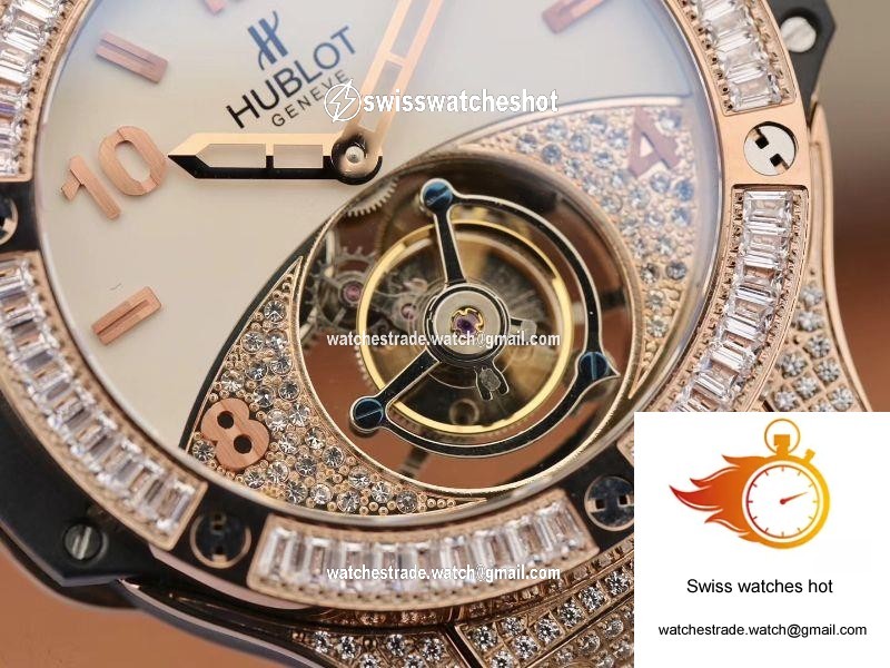 Hublot Classic Fusion Rose Gold Tourbillon White Enamel Dial 4