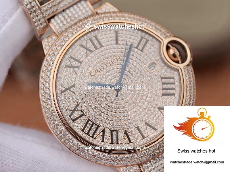 Ballon Bleu De Cartier W69006Z2 42mm TW Factory Rose Gold Diamonds Dial 4