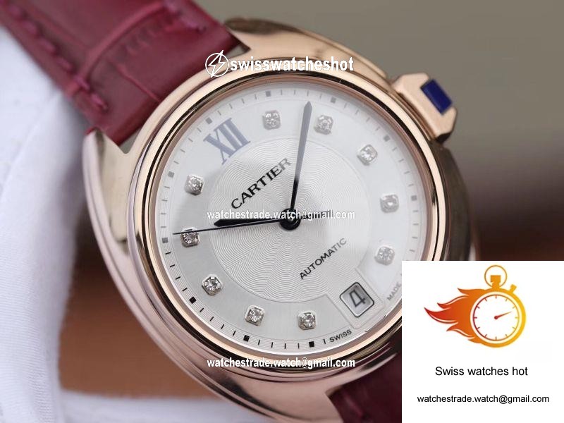 Cle De Cartier Automatic 35mm WJCL0032 18K Rose Gold Silver-gray Dial 4