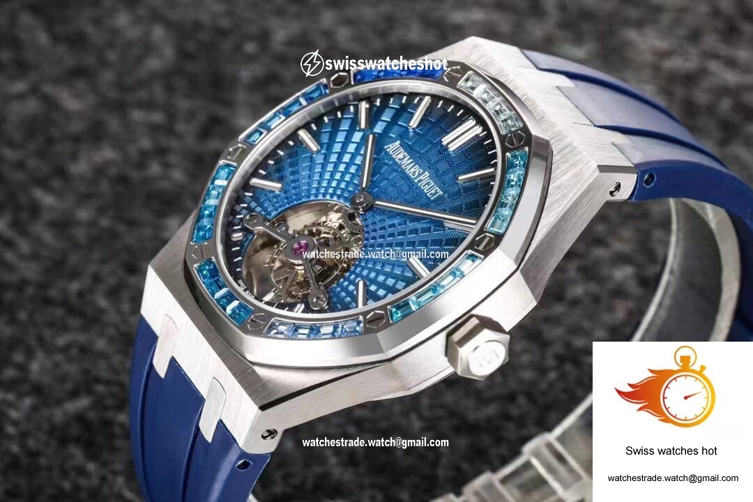 Audemars Piguet Royal Oak Tourbillon R8 Factory V3 Blue Rubber Strap 4