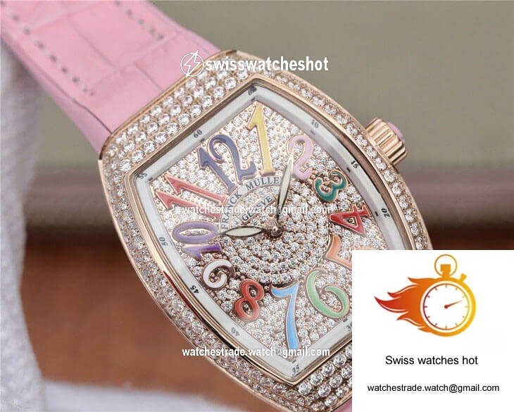 Franck Muller Vanguard Ladies ABF Factory Rose Gold Diamond-set Dial 4