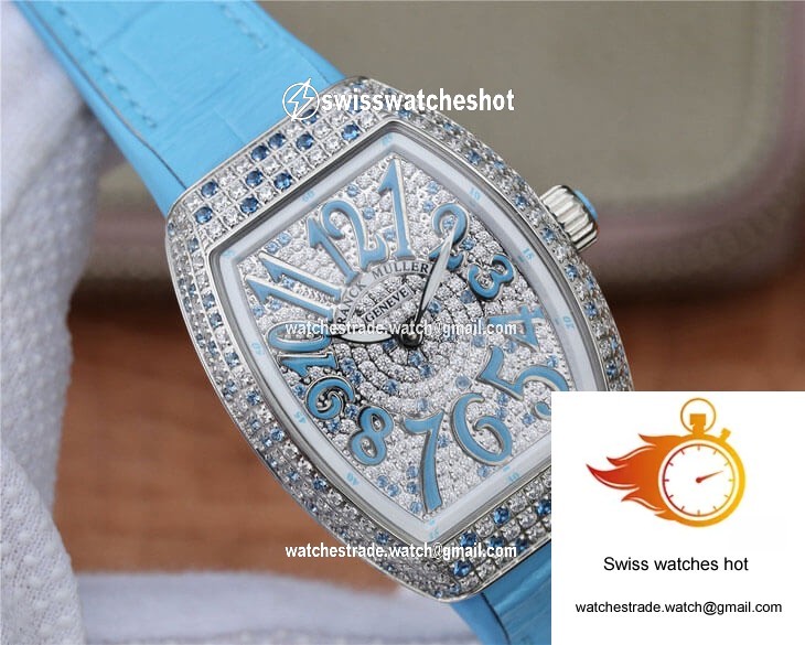 Franck Muller Ladies Collection V 32 SC AT FO D CD BL ABF Factory Diamond-set Bezel 4