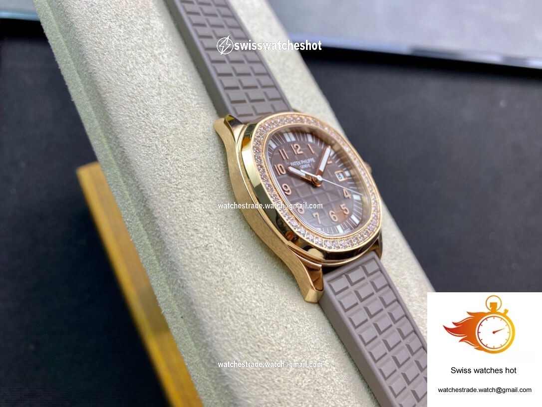 Patek Philippe Aquanaut Quartz Ladies 5067A PPF Factory Rose Gold Diamond-set Bezel 4
