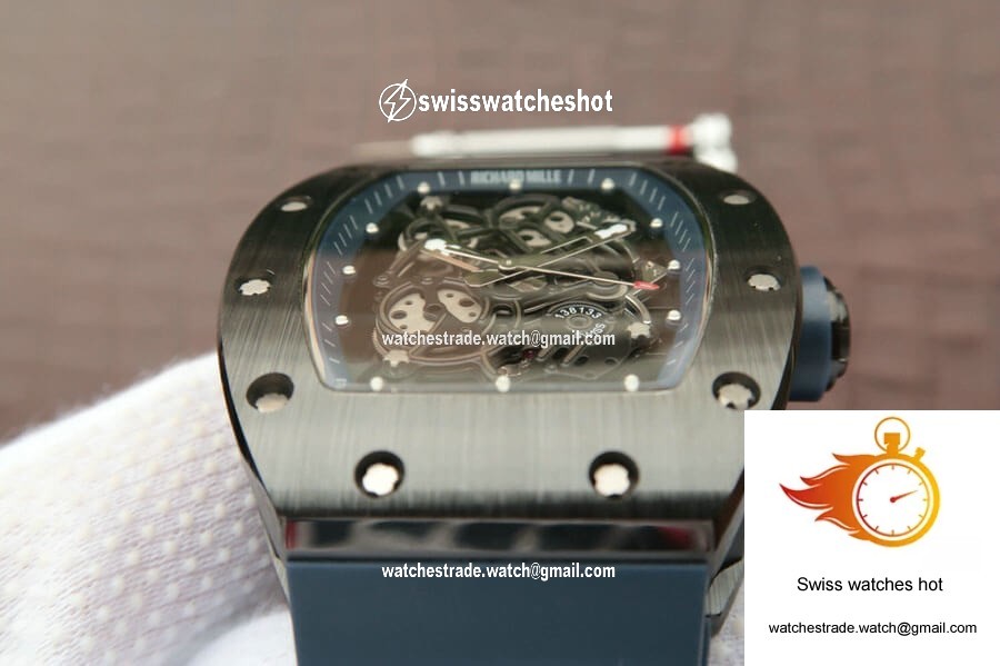 Richard Mille RM055 KV Factory Dark Blue Rubber Strap 4