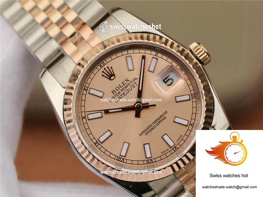 Rolex Datejust 116231 36MM GM Factory Rose Gold Pink Dial 4