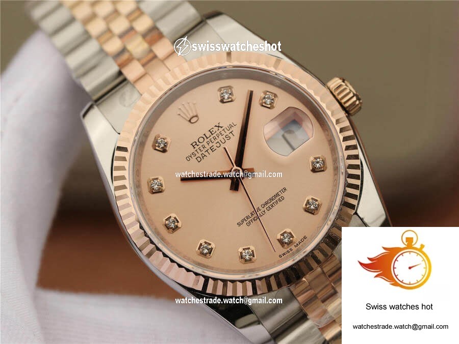 Rolex Datejust 116231 36MM GM Factory Diamond-set Pink Dial 4