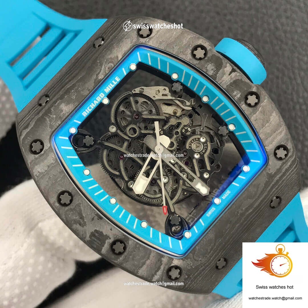 Richard Mille RM055 ZF Factory Blue Rubber Strap 4
