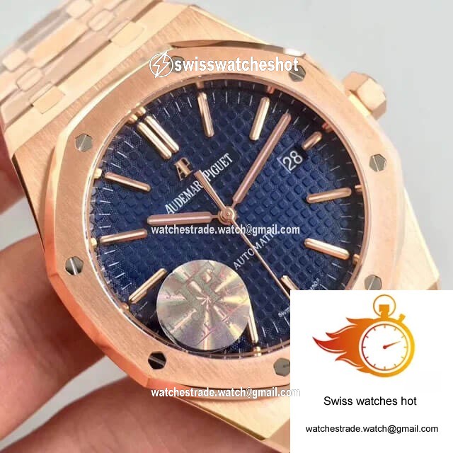 Audemars Piguet Royal Oak 15400OR.OO.1220OR.03 JF Factory Rose Gold Blue Dial 4