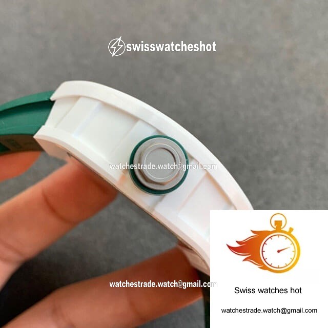 Richard Mille RM055 KV Factory V2 Green Rubber Strap 4