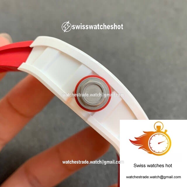 Richard Mille RM055 KV Factory V2 Red Rubber Strap 4