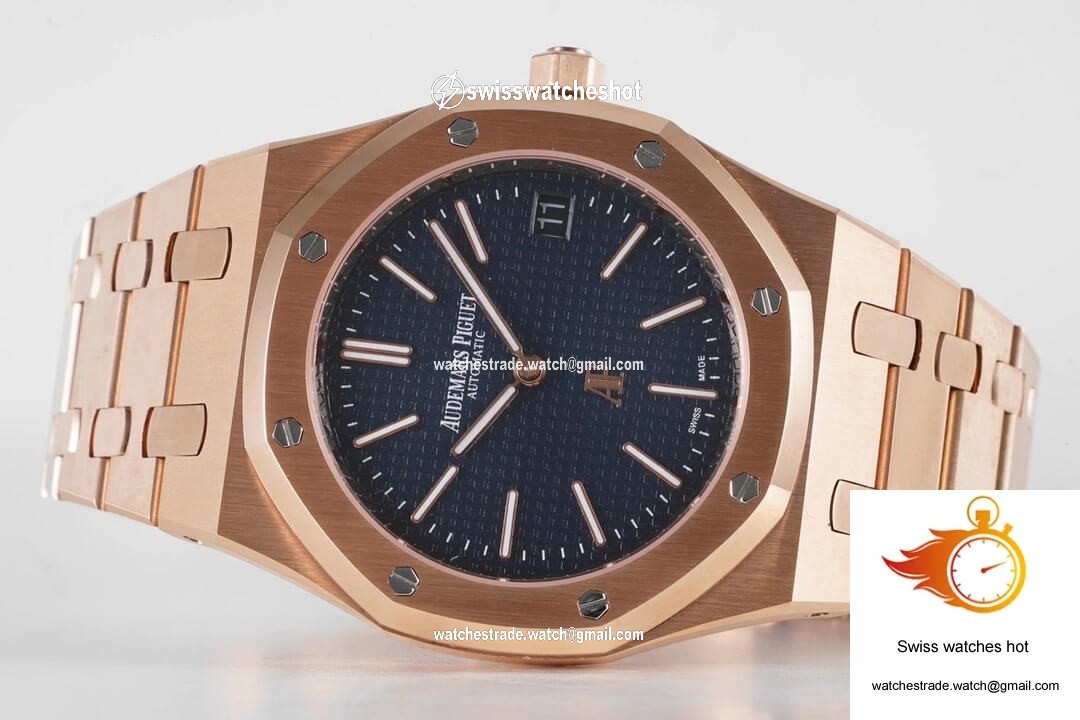 Audemars Piguet Royal Oak 15202OR.OO.1240OR.01 KZ Factory Rose Gold Blue Dial 4
