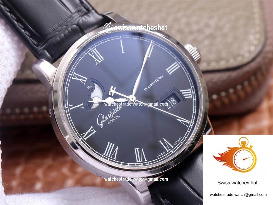 Glashutte Senator Excellence Large Calendar Moon Phase 1-36-04 V9 Factory Blue Dial 4