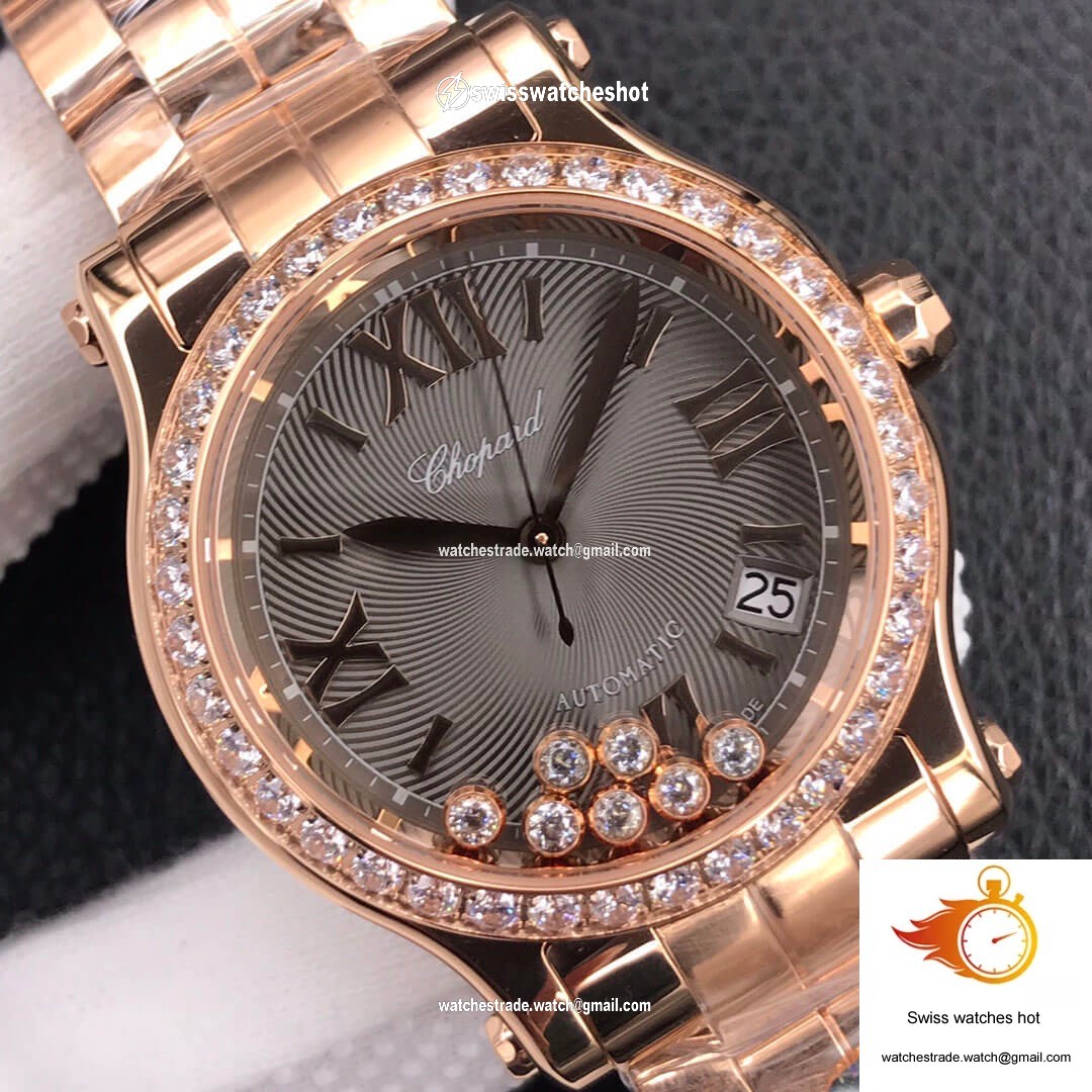 Chopard Happy Diamonds 274808-5015 YF Factory Rose Gold Dark Gray Dial 4