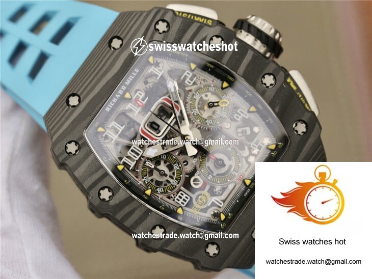 Richard Mille RM11-03 KV Factory Carbon Fiber Blue Strap 4