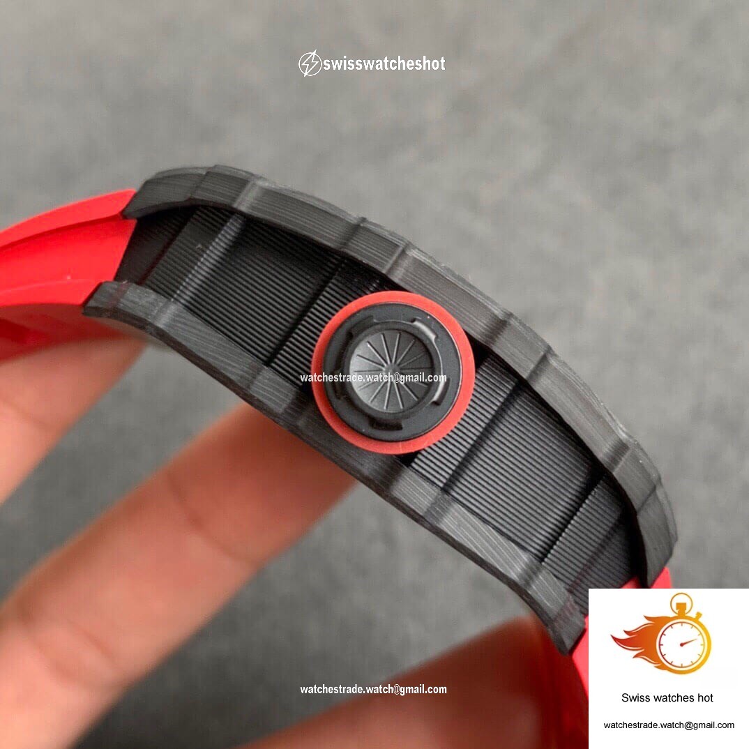 Richard Mille RM35-01 KV Factory Carbon Fiber Red Strap 4
