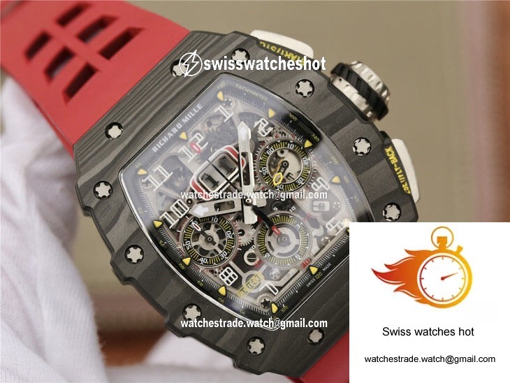 Richard Mille RM11-03 KV Factory Carbon Fiber Red Strap 4