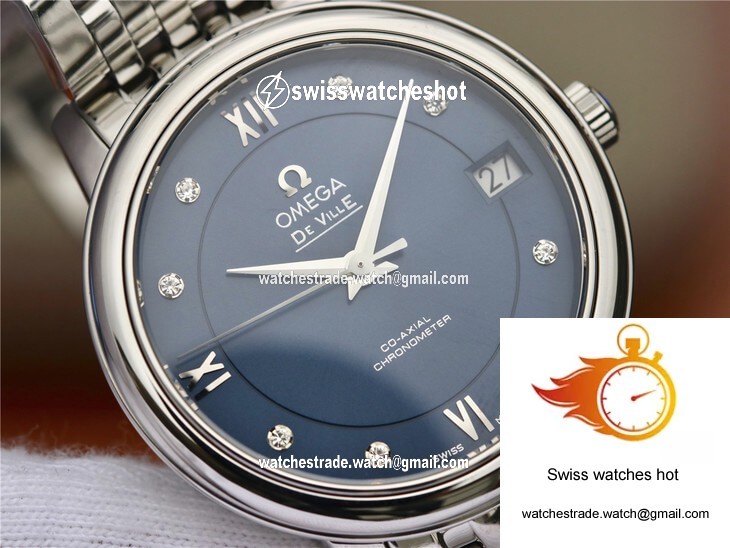 Omega De Ville 424.10.33.20.53.001 MKS Factory Diamond Blue Dial 4