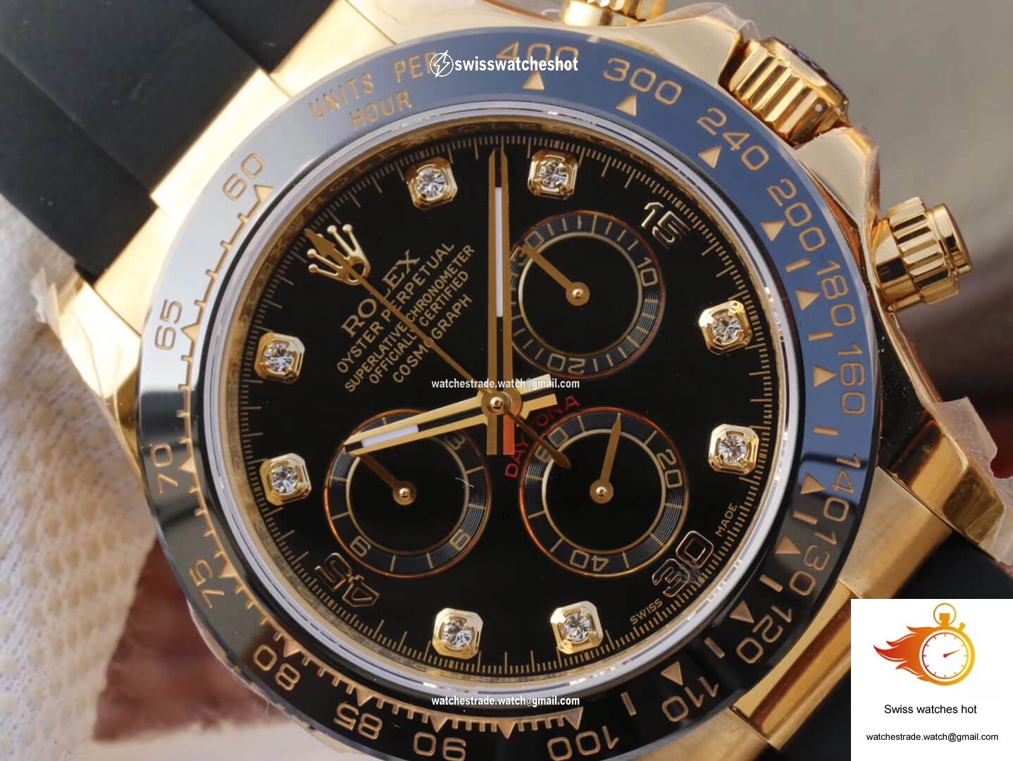 Rolex Daytona Cosmograph M116518ln-0046 JH Factory Diamond Black Dial 4