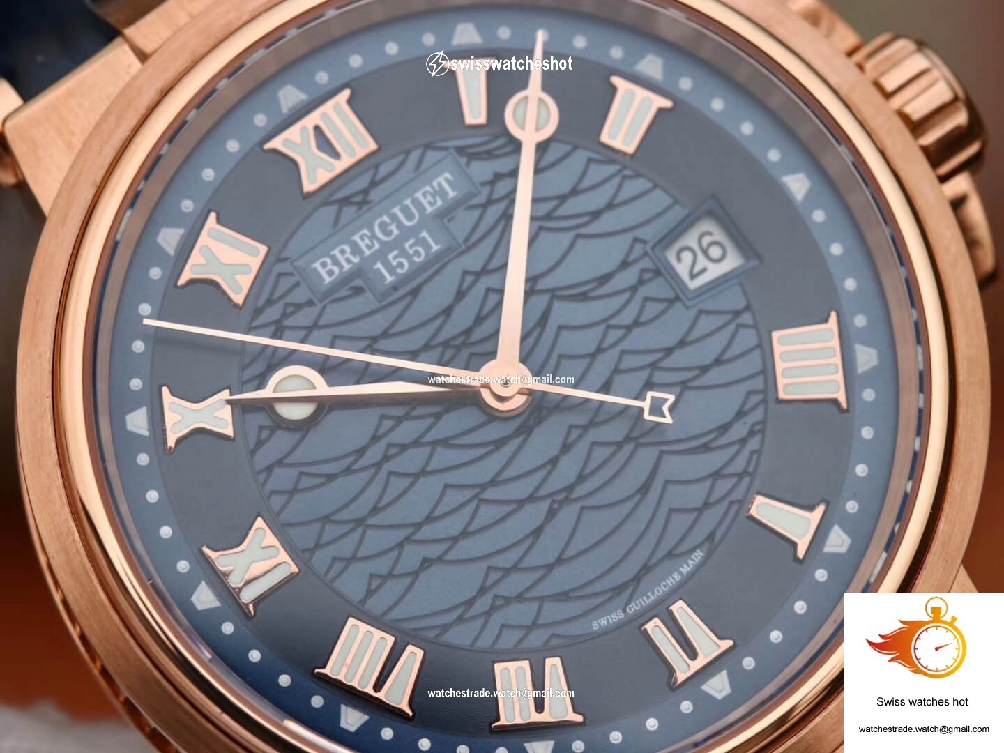 Breguet Marine 5517 V9 Factory Rose Gold Blue Dial 4