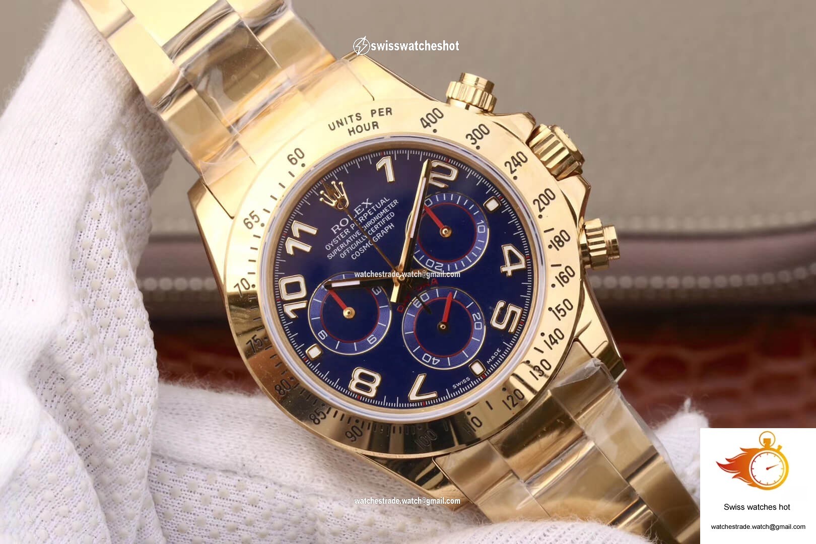 Rolex Daytona Cosmograph 116528 JH Factory Full Gold Blue Dial 4