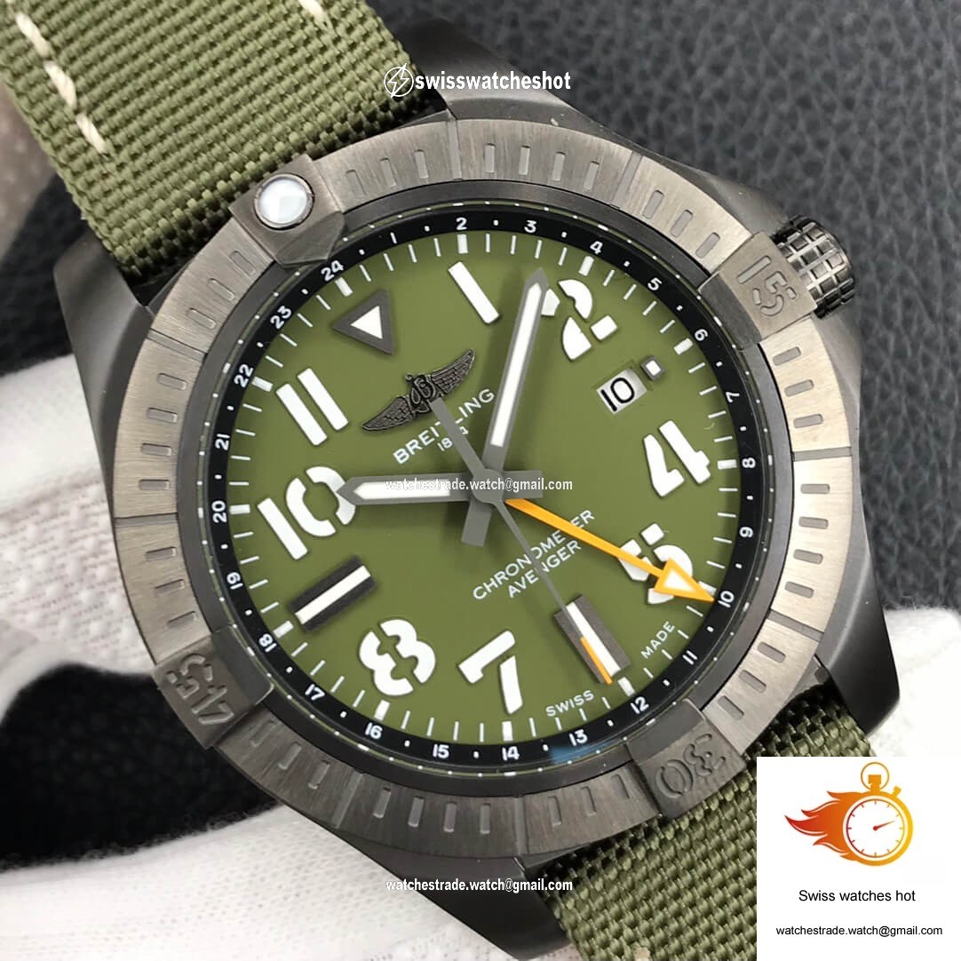 Breitling Avenger Automatic GMT 45 Night Mission V323952A1L1X1 GF Factory Green Dial 4