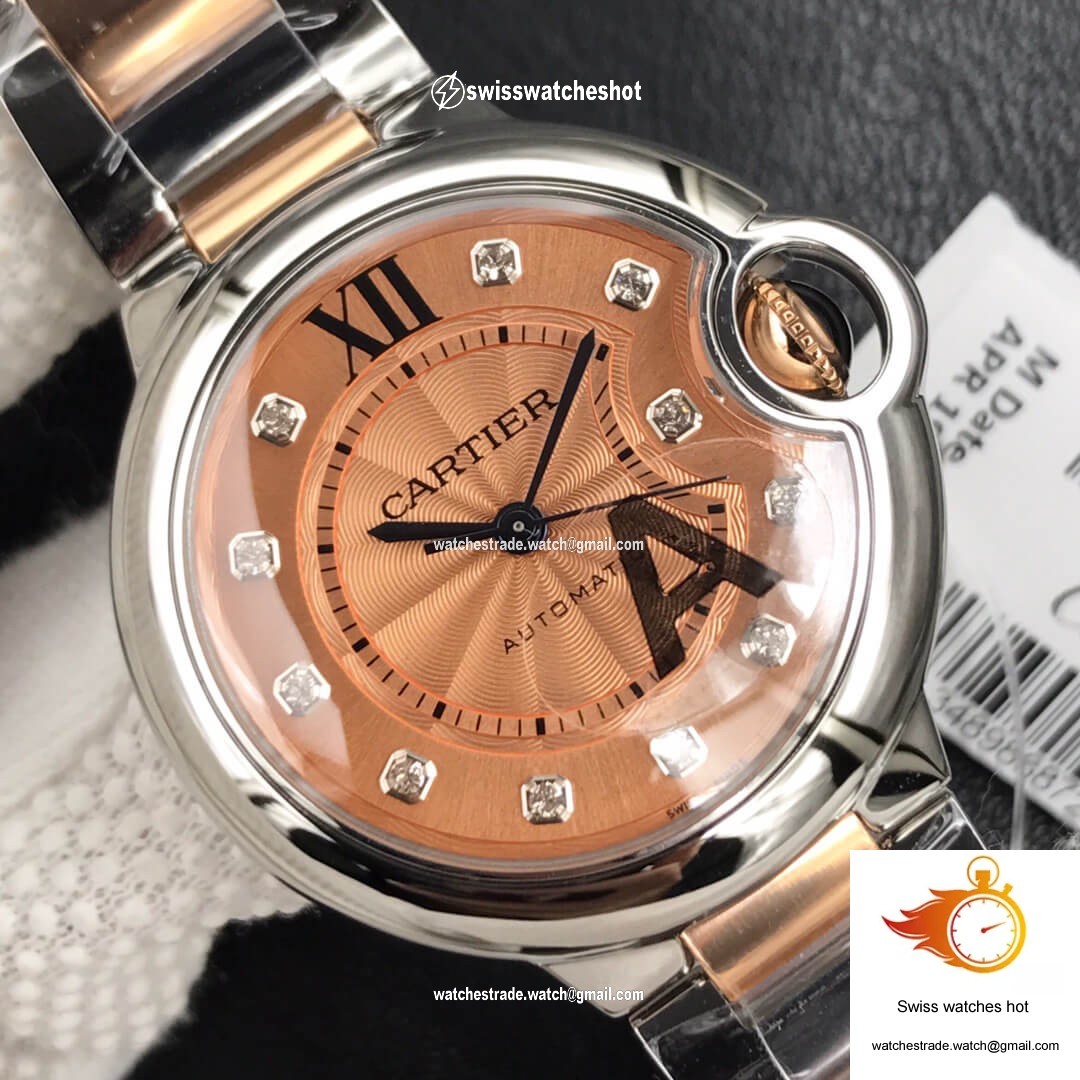 Ballon Bleu De Cartier Ladies 33MM V6 Factory Gold strap 4