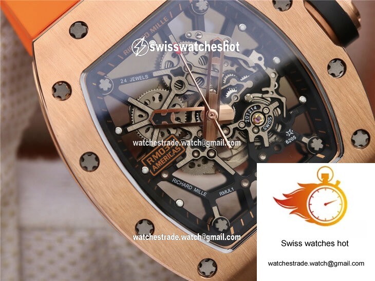 Richard Mille RM035 Americas KV Factory Rose Gold Orange Strap 4