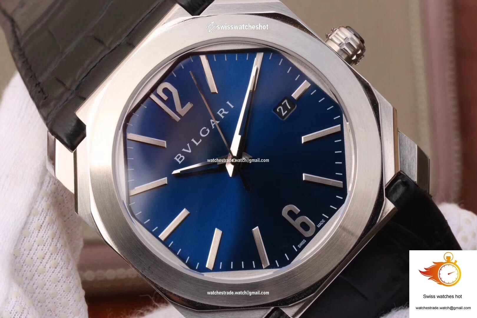 Bvlgari Octo 102429 BGO38C3SLD Dark Blue Dial 4