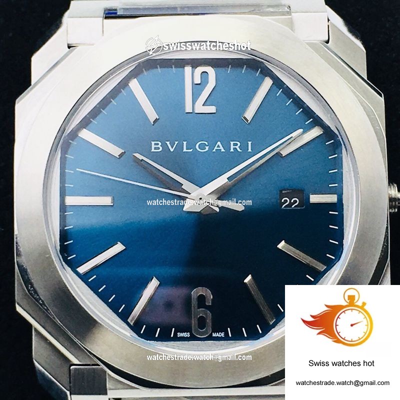 Bvlgari Octo 102105 BGO38C3SSD BV Factory Blue Dial 4