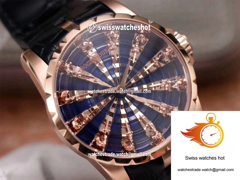 Roger Dubuis Excalibur RDDBEX0684 ZZ Factory Rose Gold Blue Dial 4