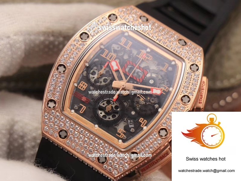 Richard Mille RM011 RG/5423 Felipe Massa KV Factory Rose Gold Diamond Bezel 4