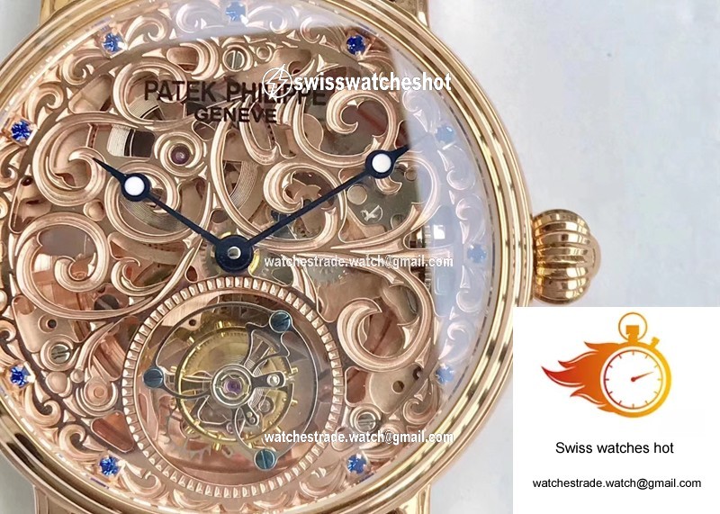 Patek Philippe Tourbillon Rose Gold Skeleton Dial 4