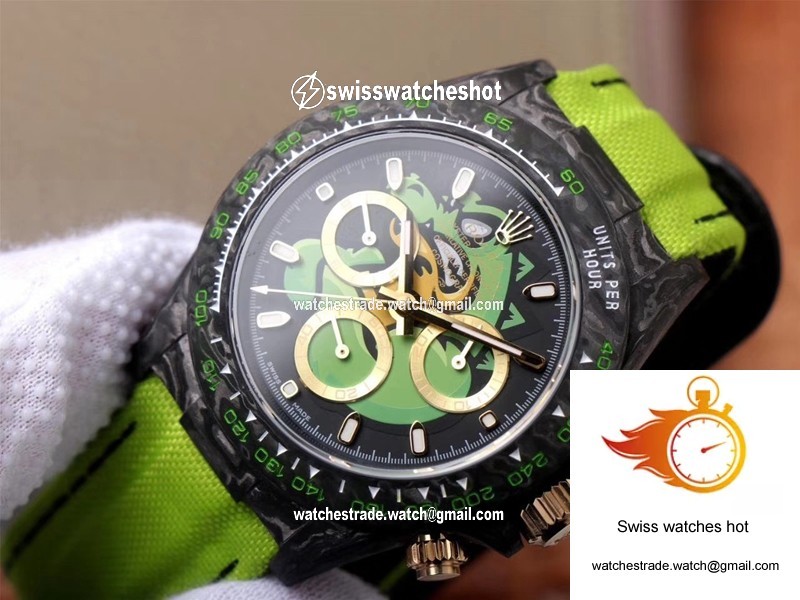 Rolex Daytona Cosmos Chronograph Carbon Fiber Edition Green Exploded Dragon Dial 4