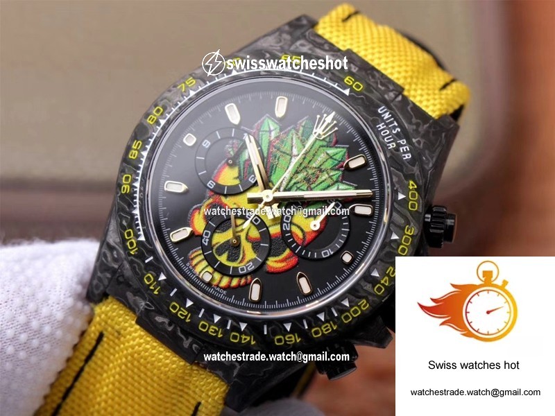 Rolex Daytona Cosmos Chronograph Carbon Fiber Edition Color Skull Dial 4