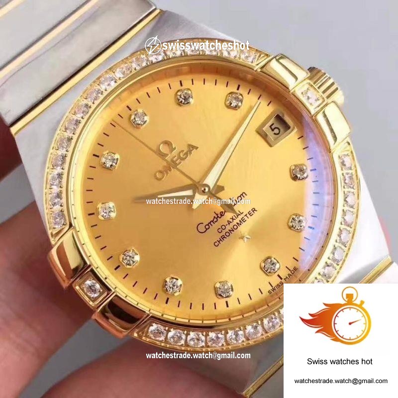Omega Constellation 123.55.38.21.58.001 38MM 3S Factory Gold Dial 4