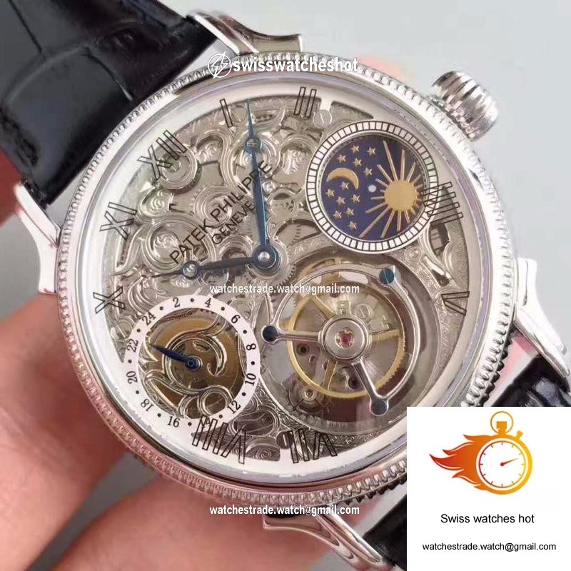 Patek Philippe Tourbillon Moonphase Silver Dial 4