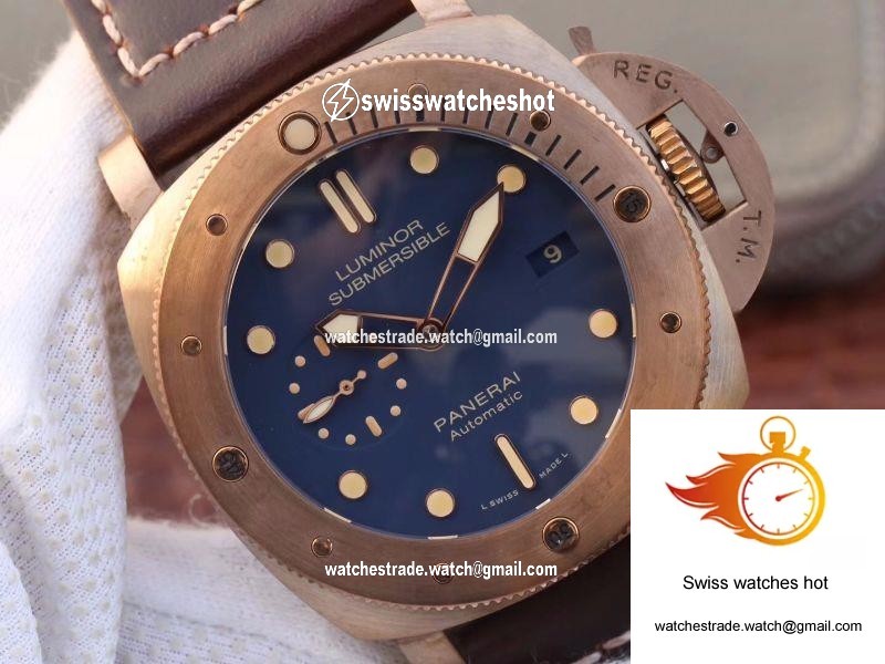 Panerai Luminor Submersible 1950 3 Days Automatic Bronzo PAM671 VS Factory V2 Blue Dial 4